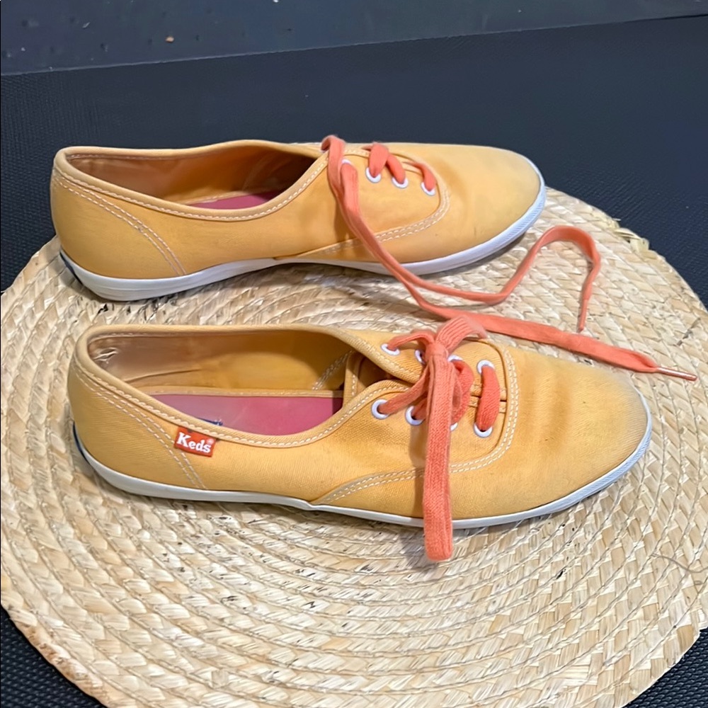 Keds Orange Canvas Sneakers with White Soles